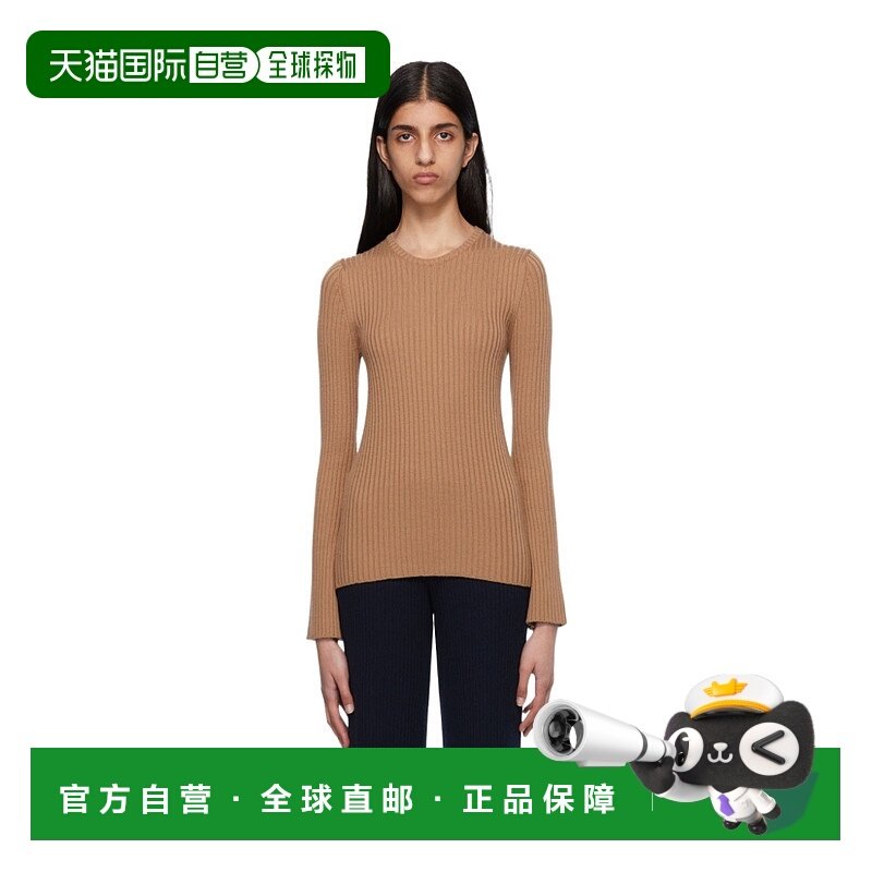 CHLOÉ 女士针织毛衣 C22AMP3065026A AW2022 棕色 徽标长袖毛衣