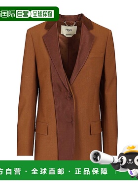 FENDI 女士西服 FJ7649AQ3HF1T6L AW2025 棕色 GIACCA WOOL MOHAI