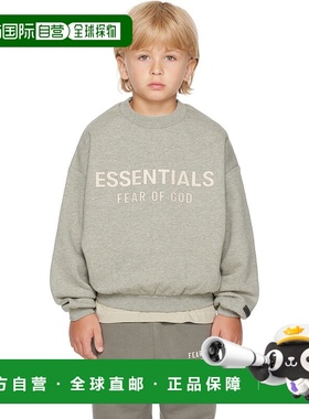 1h可退 潮奢 Essentials 女童 灰色 Fleece Crewneck 儿童套头衫