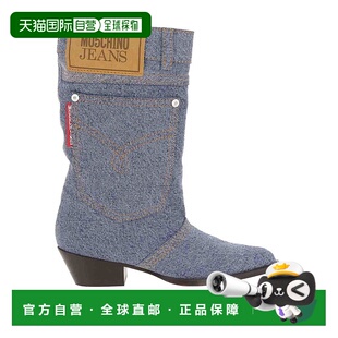 321E11 女士靴子 AW2023 蓝色 Boots女靴 1h可退 Denim MOSCHINO