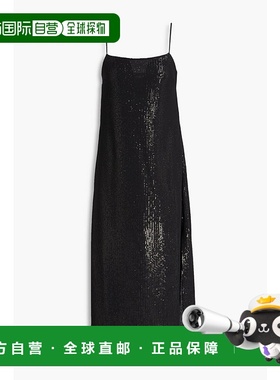 1h可退 潮奢 MaxMara 麦斯玛拉 女士 Alias 珠片绉纱中长连衣裙 2