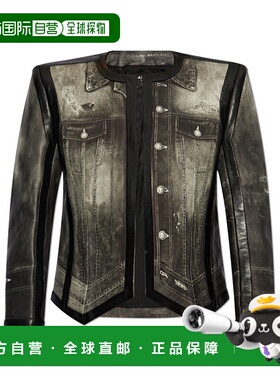 BALMAIN 女士夹克 EF1SK726LD79YIE SS2025 黑色 长袖皮夹克