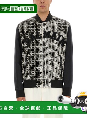 1h可退 潮奢 Balmain 巴尔曼 男士 带补丁的学院风字母夹克 FH1TF