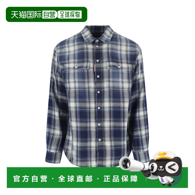 1h可退 潮奢 Dsquared2 二次方 男士 格纹衬衫 S74DM0899D35206