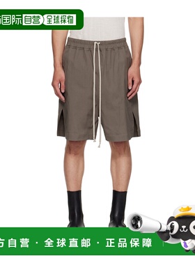 RICK OWENS 男士短裤 RU02E1397TE34 AW2025 绿色 松紧腰短裤