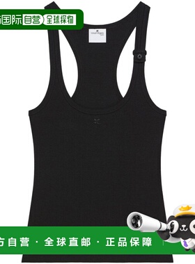 1h可退 潮奢 Courreges 女士 黑色 90's Rib 背心 125JDE123JS019