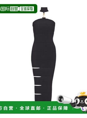 BALMAIN 女士连衣裙 GF1RP880KJ420PA SS2026 黑色 Dress with de