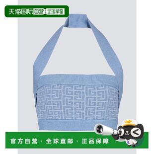 BALMAIN 女士背心吊带 EF1AA025KI02SPB SS2025 蓝色性感