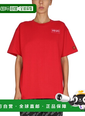 KENZO 女士T恤 FC62TS0094SG21 AW2023 红色 徽标短袖T恤