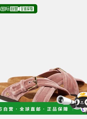 1h可退 潮奢 valentino 华伦天奴 女士 Fussfriend 天鹅绒凉鞋