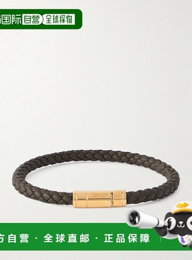 1h可退 潮奢 Tom Ford 汤姆 福特 男士 镀金编织皮革手链 JM026AL