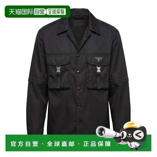 PRADA 男士衬衫 SC5481WQ8SOOOF0002 AW2026 黑色 Re-Nylon Shirt