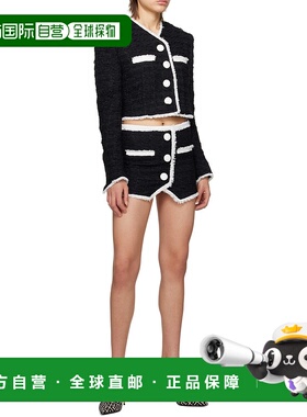 BALMAIN 女士半身裙 AF1LA050XC09EAB AW2023 黑色 Tweed Mini Sk