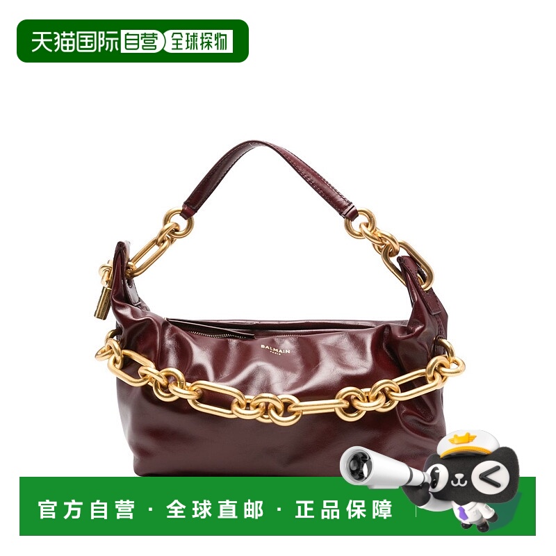 1h可退 BALMAIN 女士单肩包 FN0BS002LMTE3AR AW2025 酒红色