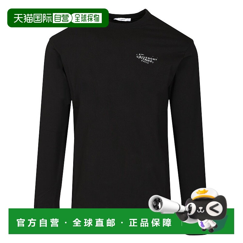潮奢 Givenchy 纪梵希 男士 黑色 GIVENCHY Stamp Print T 恤 BM7