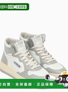 1h可退 潮奢 AUTRY 女士 Medalist Mid 灰色皮质运动鞋(white/lig