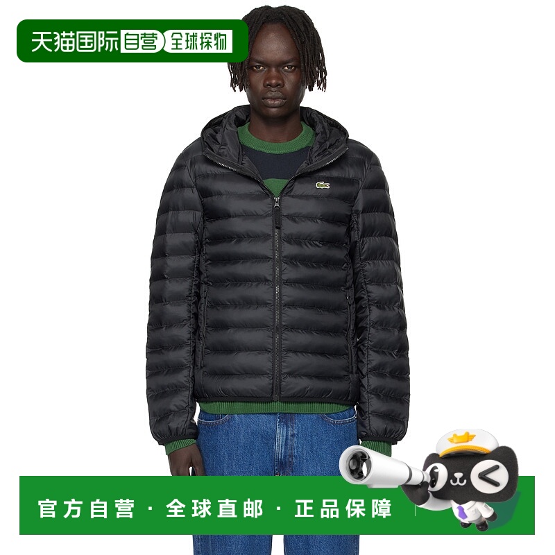1h可退 潮奢 Lacoste 法国鳄鱼 男士 黑色 LS Light 填充夹克 BH2
