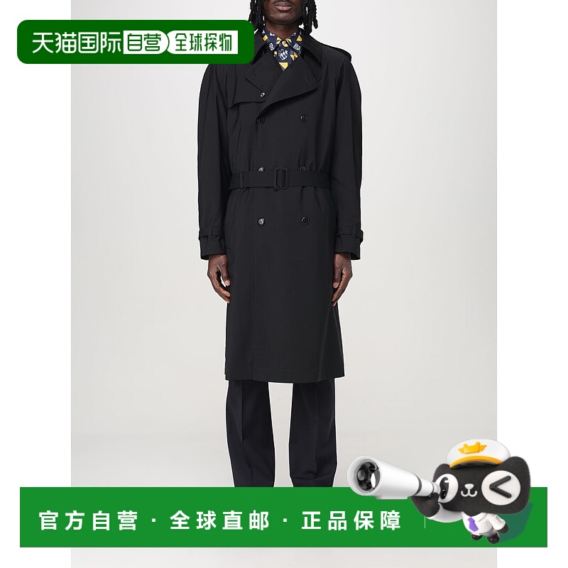 1h可退 FENDI 男士大衣 FF0830ASCHF0QA1 SS2025 黑色 Wool trenc