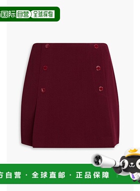 1h可退 潮奢 Sandro 女士 褶裥斜纹布迷你半身裙 SFPJU01312BORDE