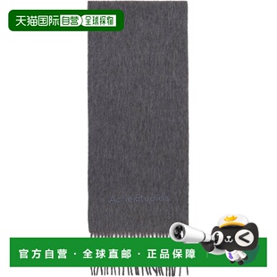 1h可退 潮奢 Acne Studios 艾克妮 女士 灰色 Wool Logo 围巾 CA0