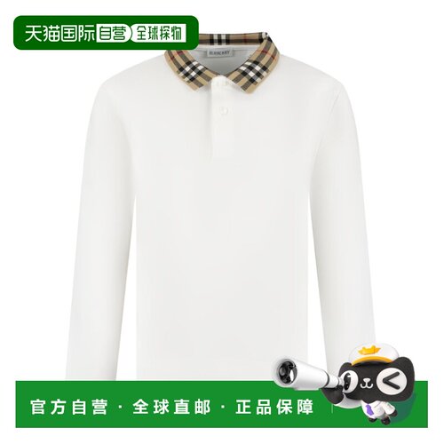 BURBERRY 女童衬衫 81132781 AW2025 白色 长袖POLO衫博柏利