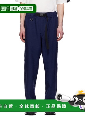 1h可退 潮奢 Y-3 男士 蓝色 Sport Uniform 3 Stripes 运动裤 JM7