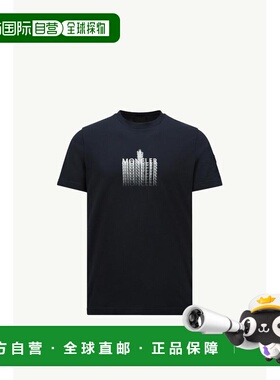 Moncler 盟可睐 男士 海军蓝 Faded Logo Cotton T恤 K10918C0002