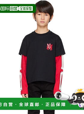 1h可退 潮奢 AMIRI 女童 黑色 Bones 儿童长袖 T 恤童装 AKJYTE10
