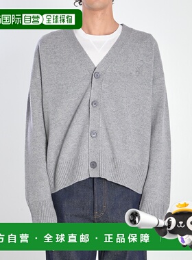 Ami Paris 男士针织毛衣 HKC371KN0071050 AW2025 灰色羊绒