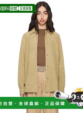 1h可退 潮奢 TOTÊME 女士 驼色 Soft 绒面革夹克 242WRT1768LE000