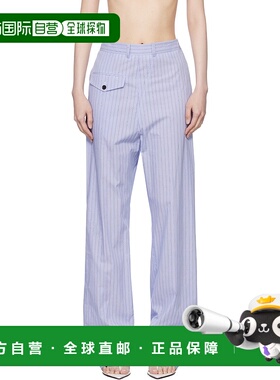 1h可退 潮奢 Pushbutton 女士 蓝色 Stripe Front Pocket 长裤 PB