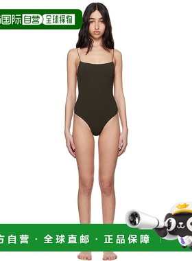 1h可退 潮奢 TOTÊME 女士 卡其色 Smocked 连体泳衣 242WSW1080FB