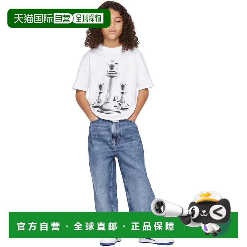 1h可退 潮奢 032c 女童 独家发售白色 Chess 儿童 T 恤童装 SP21C