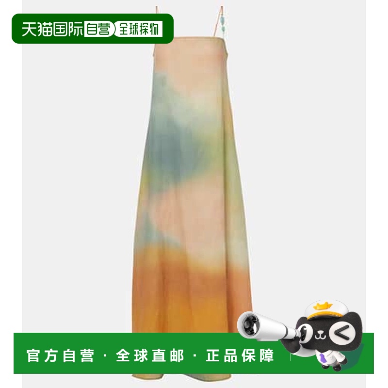 1h可退 潮奢 Staud 女士 亚麻长款连衣裙 blue蓝色 舒适时尚