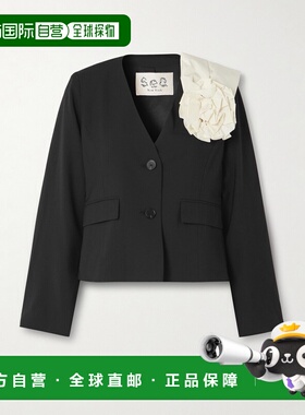 1h可退 潮奢 SEA 海洋 女士 嵌花绉纱西装外套 RS26029