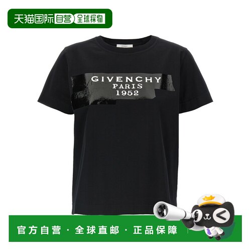 GIVENCHY 女士T恤 BW70FJP78U001 AW2025 黑色 COTTON T-SHIRT WI