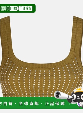 1h可退 潮奢 The Attico 女士 军装风绿色莱茵石上衣 251WCL00006