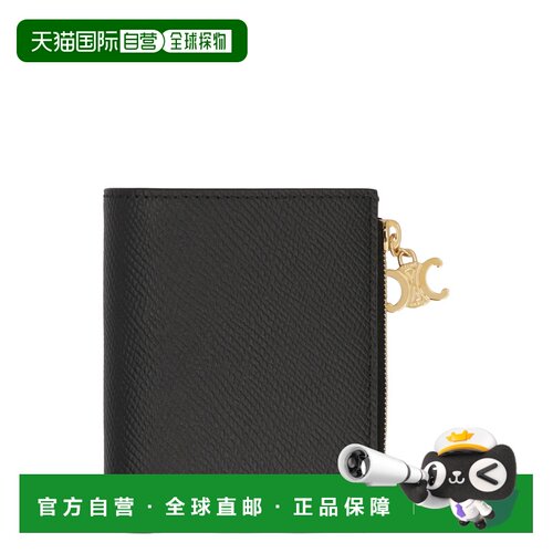 1h可退 CELINE 女士钱包 10M103FVO38NO SS2026 黑色 粒面TRIOMPH