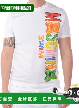 1h可退 MOSCHINO 男士T恤 A19112325WHITE SS2022 白色 徽标T恤
