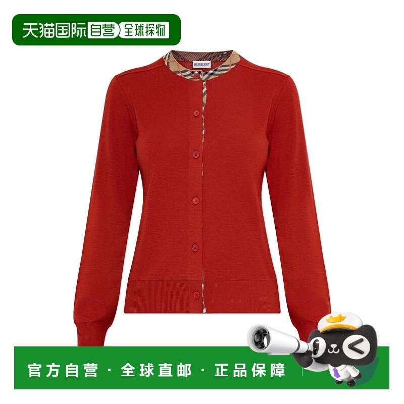 1h可退 BURBERRY 女士针织衫 8113797C3472CRIMSONRED AW2025羊毛