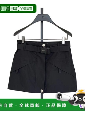 PRADA 女士半身裙 21H95513GSF0002 AW2023 黑色 logo标识短款半