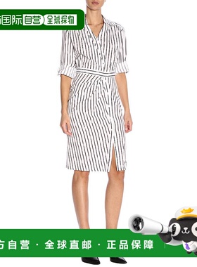 PINKO 女士半身裙 1G13TK7350ZZ1 SS2019 白色 徽标竖条纹府绸衬