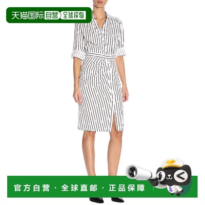 PINKO 女士半身裙 1G13TK7350ZZ1 SS2019 白色 徽标竖条纹府绸衬