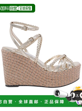 JIMMY CHOO 女士凉鞋 NYRA100ZKTSOFTGOLDMIX AW2026坡跟