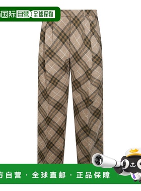 BURBERRY 男士休闲裤 8096764C1465 AW2024 棕色直筒裤