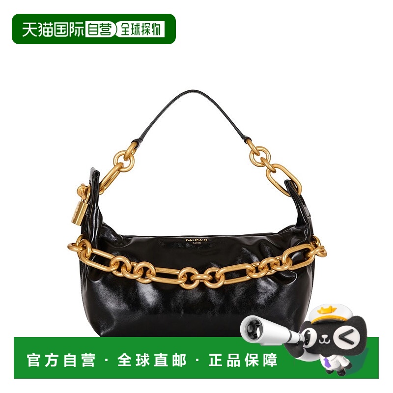 1h可退 BALMAIN 女士单肩包 FN0BS002LMTE0PA AW2025 黑色 中号徽