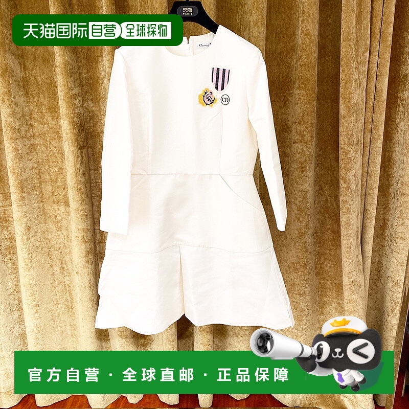1h可退 DIOR 女士半身裙 6C21644B1336WHITE SS2020 白色 刺绣徽