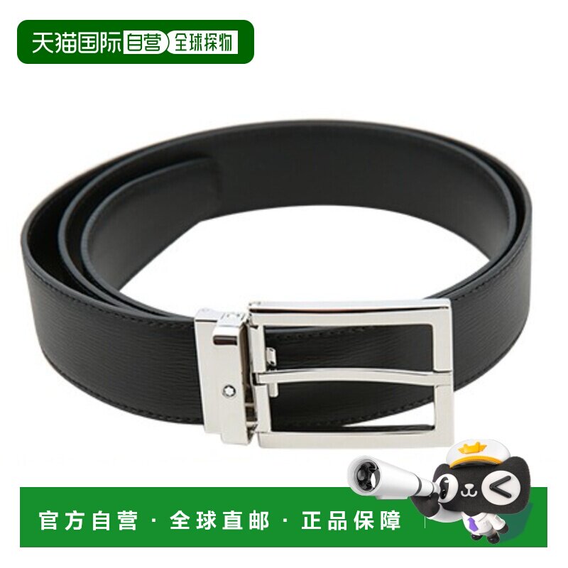 1h可退 MONTBLANC 男士腰带 114435 SS2025 黑色万宝龙 - 实物图