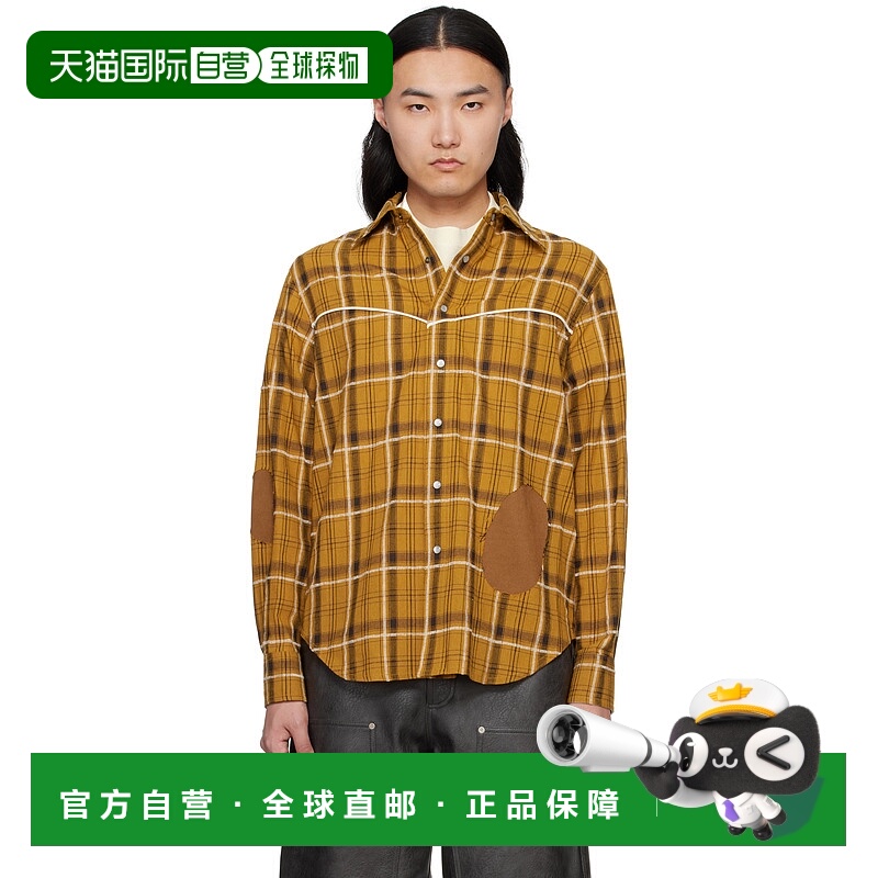 潮奢 Andersson Bell 男士 黄色 Noah Patch Check 衬衫 atb1238m