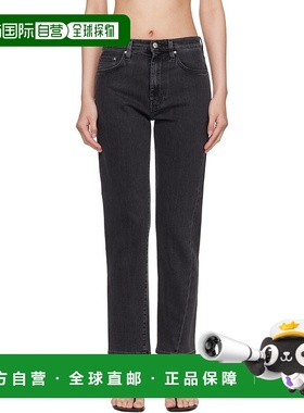 1h可退 潮奢 TOT&Ecirc;ME 女士 灰色扭缝牛仔裤 222232743直筒裤